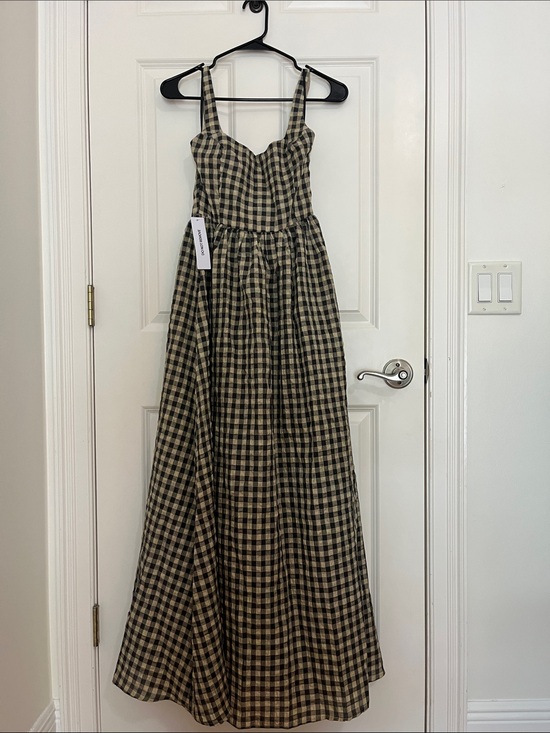 Princess Polly Dresses & Skirts - Princess Polly Black & Beige Gingham Maxi Dress